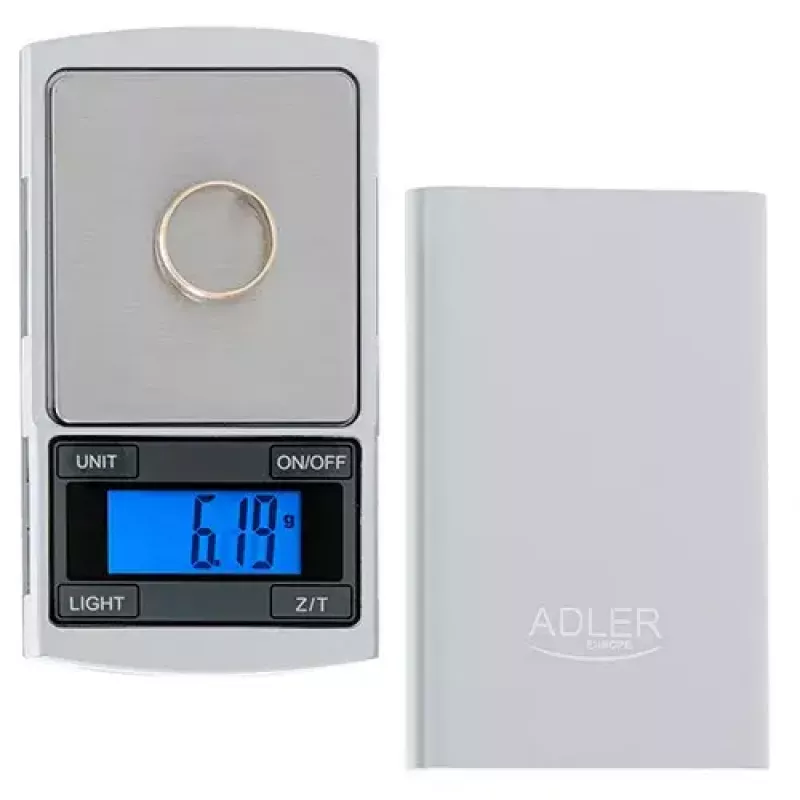 Precīzijas svari Adler AD 3168, 100 g, 0.01 g, sudraba, pārnēsājami