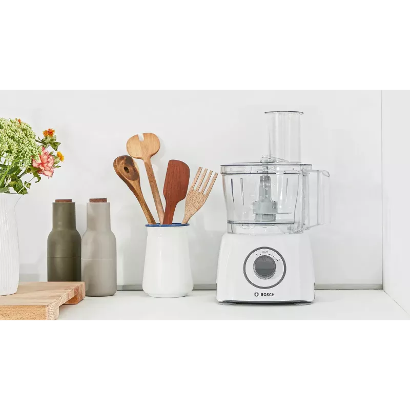 Virtuves kombains Bosch MCM3100W — 800 W, 2.3 L bļoda, 2 ātrumi, turbo, balts