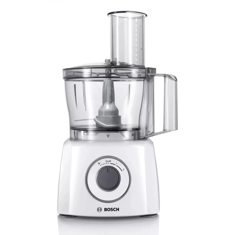 Virtuves kombains Bosch MCM3100W — 800 W, 2.3 L bļoda, 2 ātrumi, turbo, balts