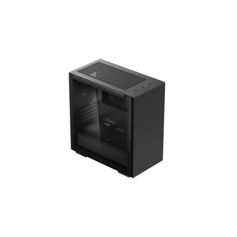 PC korpuss DeepCool MACUBE 110 Midi Tower Melns — microATX/Mini-ITX, rūdīts stikls, atbalsta GPU 320 mm, CPU dzesētājs 165 mm