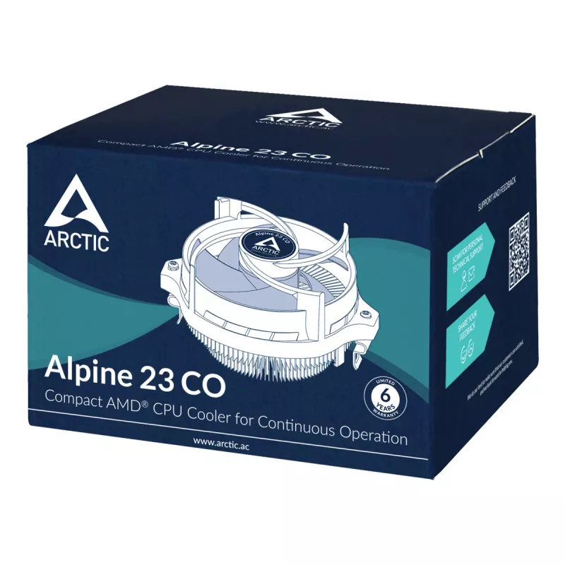 ARCTIC Alpine 23 CO - Kompakts AMD CPU dzesētājs nepārtrauktai darbībai
