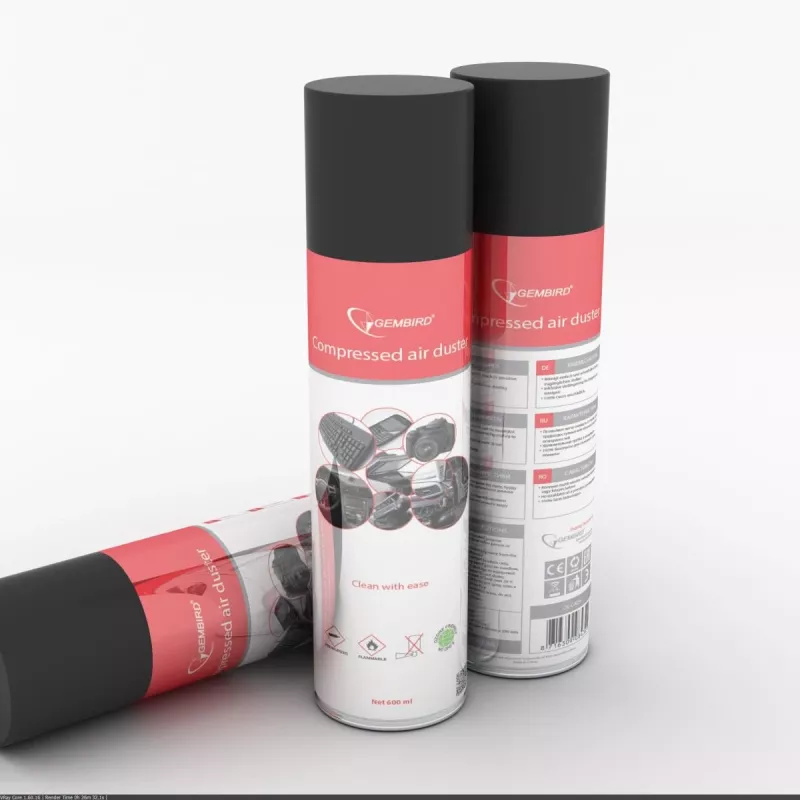 Saspiestā gaisa tīrītājs GEMBIRD CK-CAD-FL600-01 — 600 ml, 0,06 bāri, uzliesmojošs aerosols