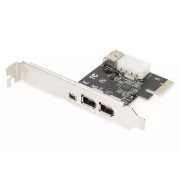 DIGITUS IEEE 1394a interfeisa karte, PCI-E, 3 porti: 1x ārējais 1394mini, 2x ārējie 1394a porti