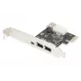 DIGITUS IEEE 1394a interfeisa karte, PCI-E, 3 porti: 1x ārējais 1394mini, 2x ārējie 1394a porti