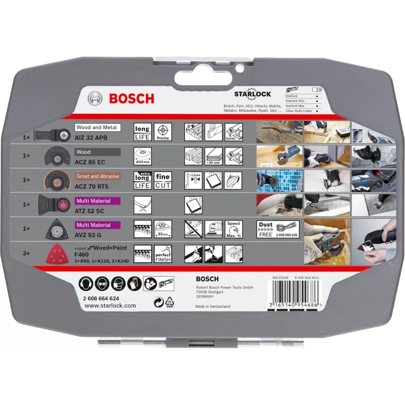 Bosch 2 608 664 624 daudzfuncionāla instrumenta stiprinājumu komplekts Asmeņu komplekts