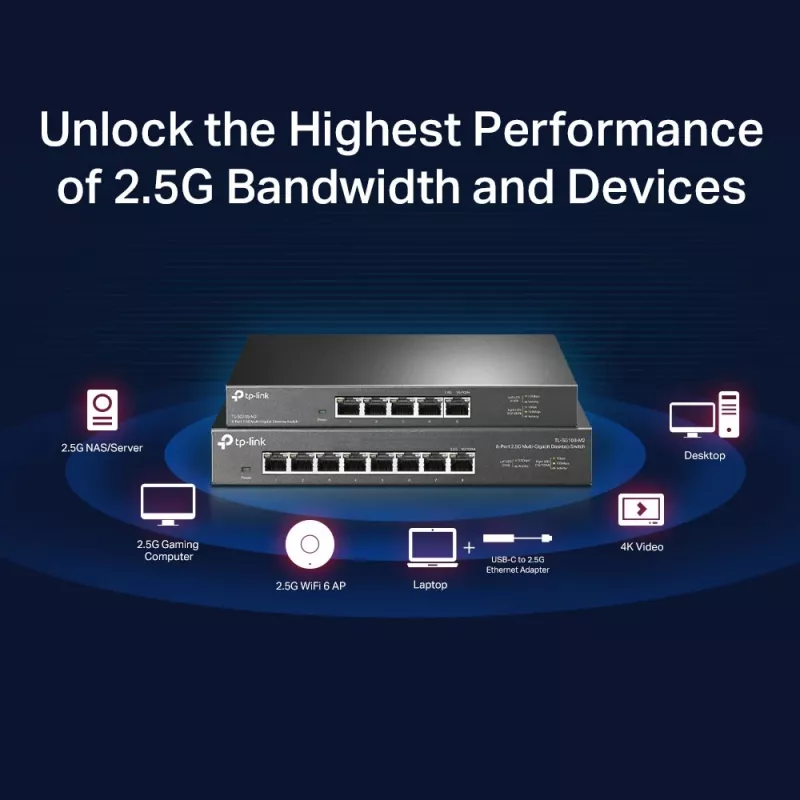 Nepārvaldāms slēdzis TP-Link TL-SG105-M2 5-portu 2.5G galda slēdzis
