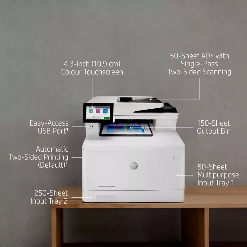 HP Color LaserJet Enterprise MFP M480f, lāzerkrāsu, 600 x 600 DPI, A4, tiešā drukāšana, balts, melns