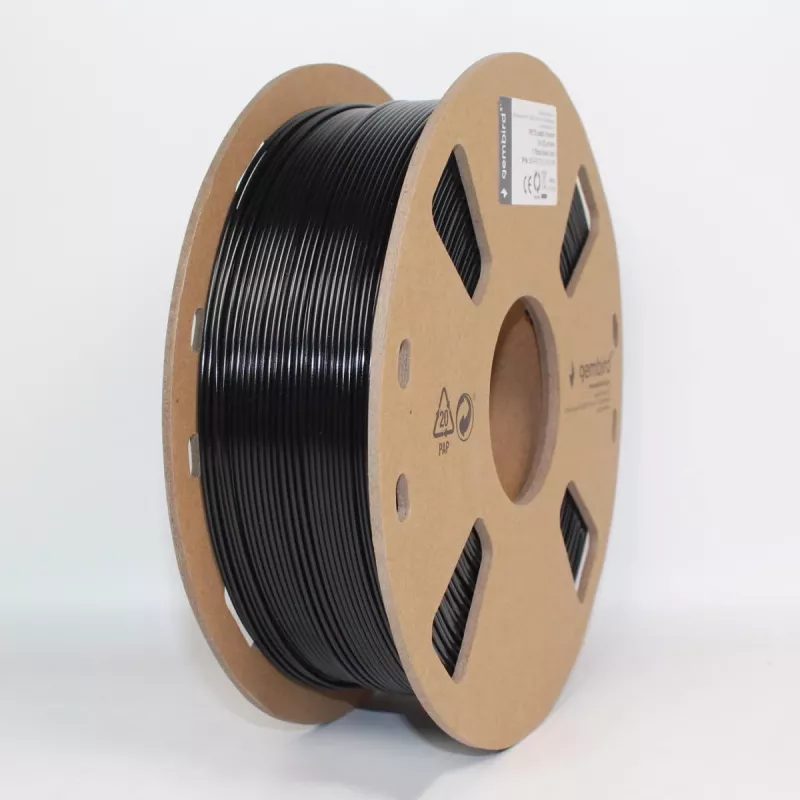 3D drukas materiāls Gembird 3DP-PETG1.75-01-BK melns PETG