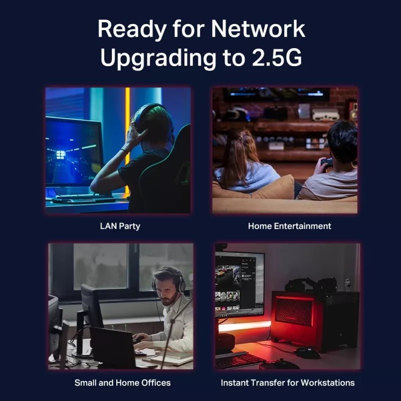 Nepārvaldāms slēdzis TP-Link TL-SG108-M2 8 portu 2.5G galddatora modelis