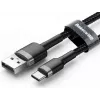 BASEUS Braided Cafule ātrās uzlādes kabelis - USB Type-A uz Type-C 2A - 3m - Pelēks/Melns (Neilons)