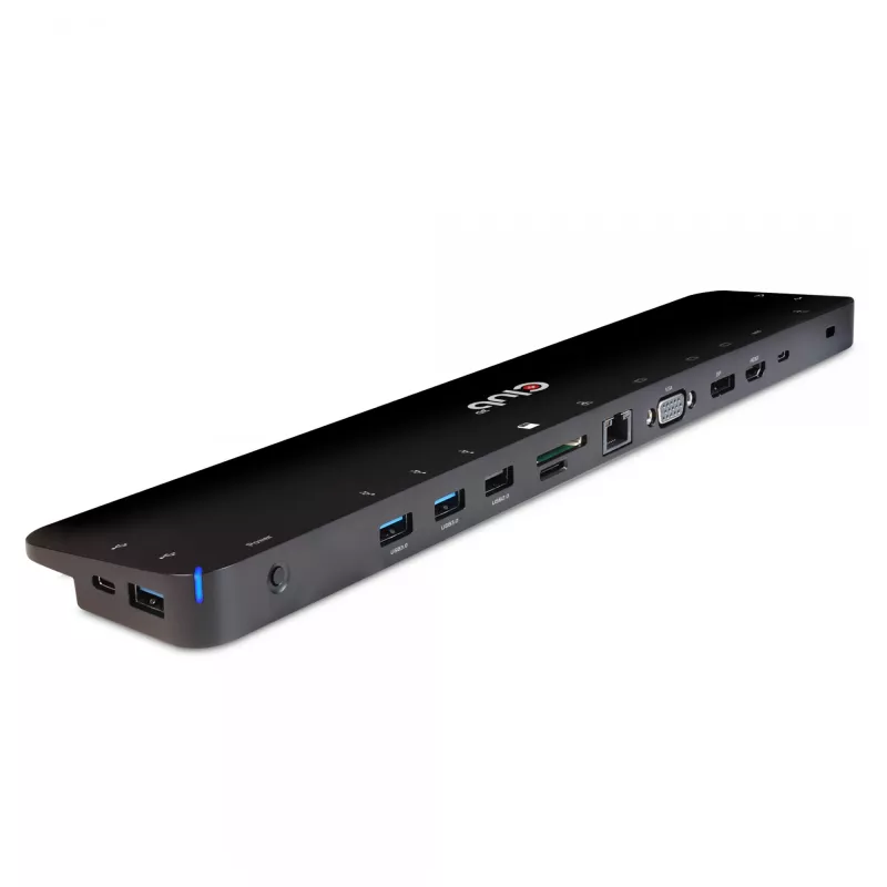 CLUB3D USB Type C 3.2 Gen1 Trīskāršā Displeja Dinamiskā PD Lādēšanas Dokstacija 100W PD Barošanas Avots