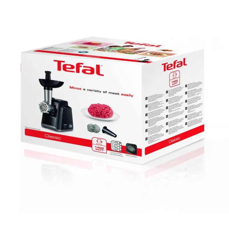 Tefal NE105838 gaļas maļamā mašīna 1400 W Melna, Nerūsējošais tērauds