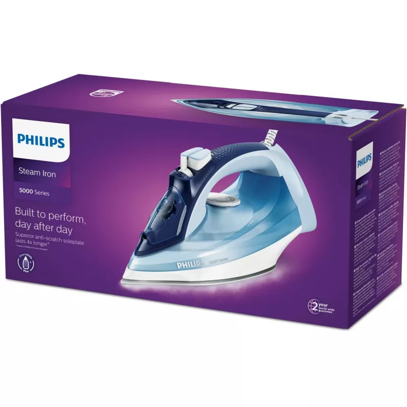 Gludeklis Philips DST5030/20 — 2400 W, 0,32 L, SteamGlide Plus, zils