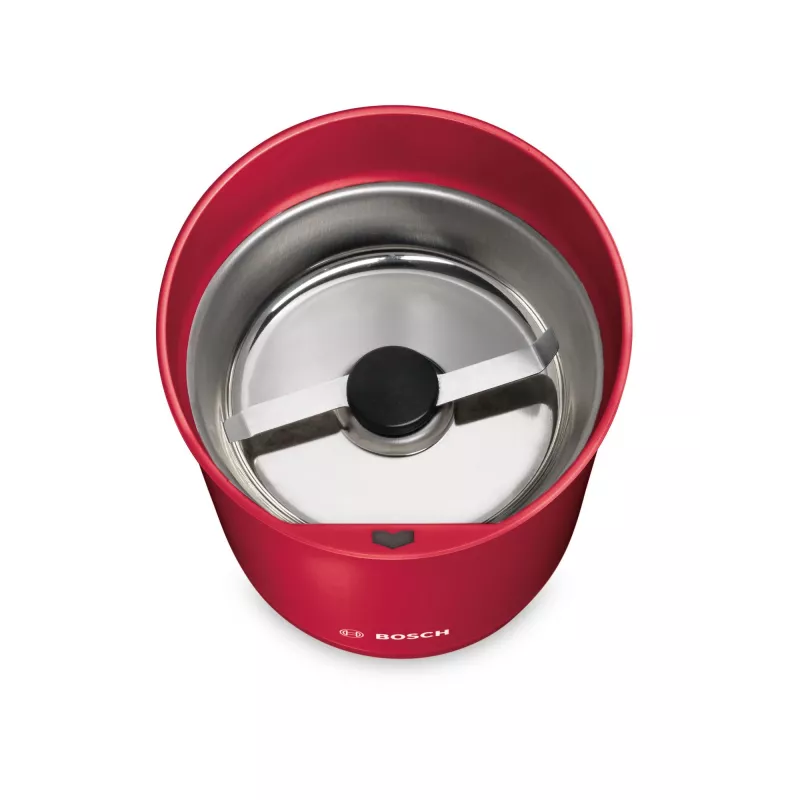 Kafijas dzirnaviņas Bosch TSM6A014R, 75 g, 180 W, nerūsējošā tērauda asmeņi, sarkana