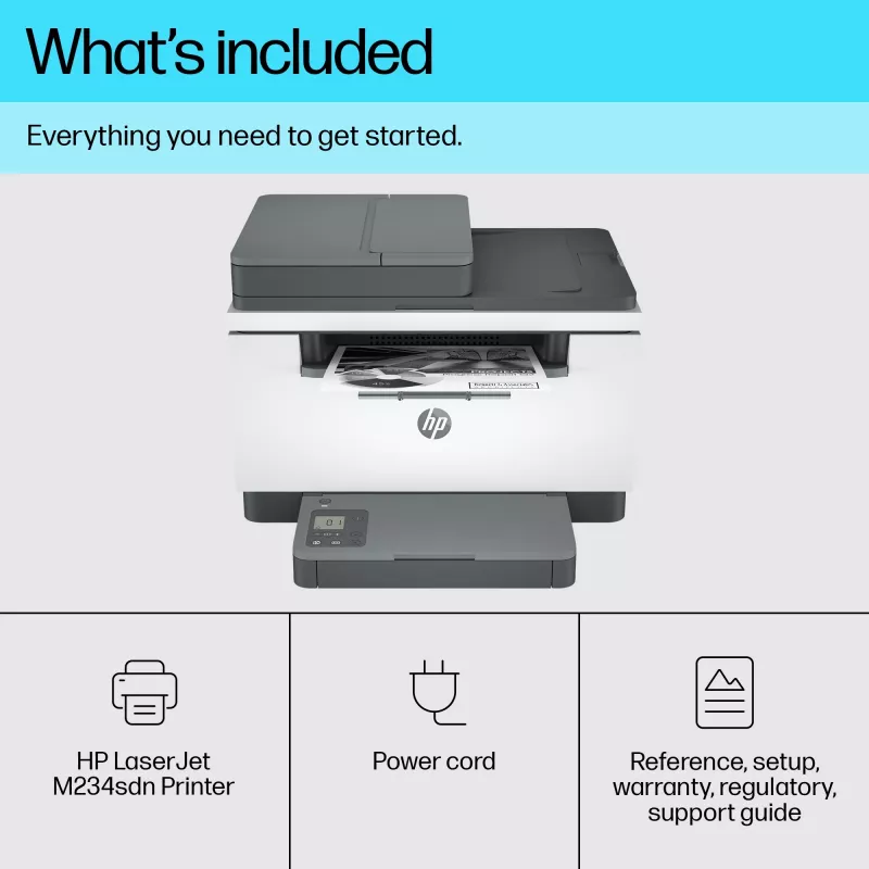 Daudzfunkciju printeris HP LaserJet MFP M234sdn melnbalts lāzerprinteris