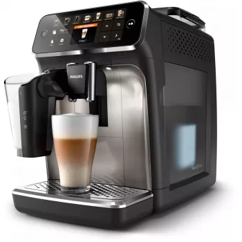 Kafijas automāts Philips EP5447/90 — pilnībā automātisks, 1.8 L ūdens tvertne, 275 g pupiņu tvertne, 15 bāri, 0.26 L piena tvertne
