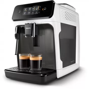 Espresso automāts Philips 1200 sērija EP1223/00 — 1.8 L ūdens tvertne, iebūvēta dzirnaviņa, 275 g pupiņu tvertne, 1500 W, balts