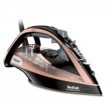 Tvaika gludeklis Tefal FV9845 — 3200 W, 60 g/min nepārtraukts tvaiks, 350 ml tvertne, vertikāls tvaiks, 1.45 kg, Melns/Varš