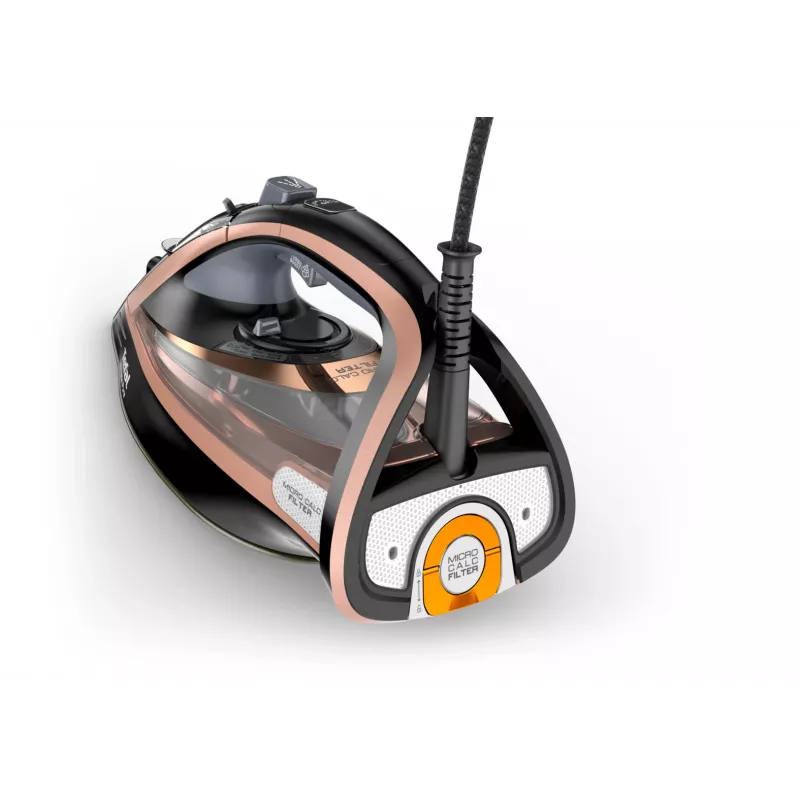 Tefal Ultimate Pure FV9845 tvaika gludeklis, 3200 W, Durilium AirGlide Autoclean pamatne, 60 g/min nepārtraukts tvaiks, 260 g/min tvaika trieciens, 350 ml tvertne, vertikālais tvaiks, melns/vara