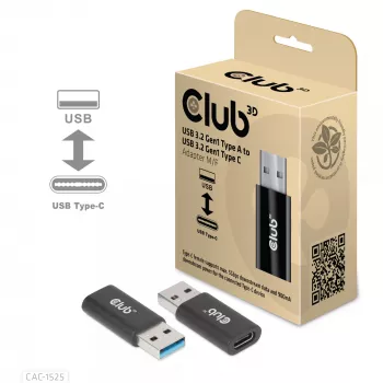 CLUB3D USB 3.2 Gen1 Type A uz USB 3.2 Gen1 Type C Adapteris M/F