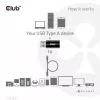 CLUB3D USB 3.2 Gen1 Type A uz USB 3.2 Gen1 Type C Adapteris M/F