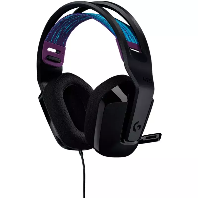 Logitech G G335 Galvas austiņas ar lentes galvas saiti, 3.5 mm savienotājs, Melna