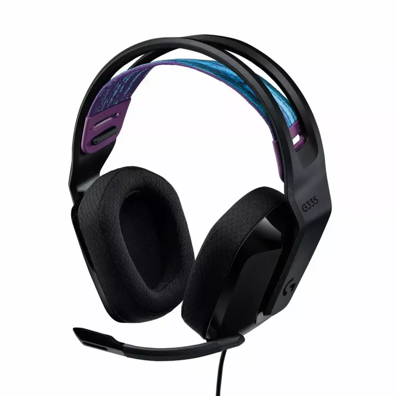 Logitech G G335 Galvas austiņas ar lentes galvas saiti, 3.5 mm savienotājs, Melna