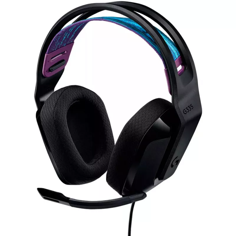 Logitech G G335 Galvas austiņas ar lentes galvas saiti, 3.5 mm savienotājs, Melna
