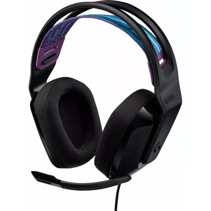 Logitech G G335 Galvas austiņas ar lentes galvas saiti, 3.5 mm savienotājs, Melna