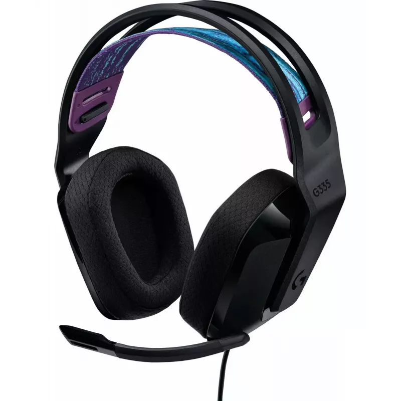 Logitech G G335 Galvas austiņas ar lentes galvas saiti, 3.5 mm savienotājs, Melna