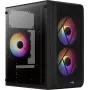 PC korpuss AEROCOOL CS107V2 Mini Tower — Melns, microATX/Mini-ITX, 2x120mm ventilatori, 1x3.5 collu + 2x2.5 collu sloti