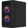 PC korpuss AEROCOOL CS107V2 Mini Tower — Melns, microATX/Mini-ITX, 2x120mm ventilatori, 1x3.5 collu + 2x2.5 collu sloti