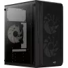PC korpuss AEROCOOL CS107V2 Mini Tower — Melns, microATX/Mini-ITX, 2x120mm ventilatori, 1x3.5 collu + 2x2.5 collu sloti