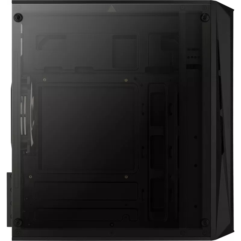 PC korpuss AEROCOOL CS107V2 Mini Tower — Melns, microATX/Mini-ITX, 2x120mm ventilatori, 1x3.5 collu + 2x2.5 collu sloti