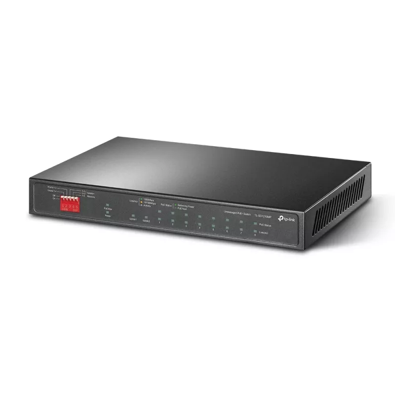 TP-Link TL-SG1210MP tīkla slēdzis, nepārvaldāms, Gigabit Ethernet, PoE, melns