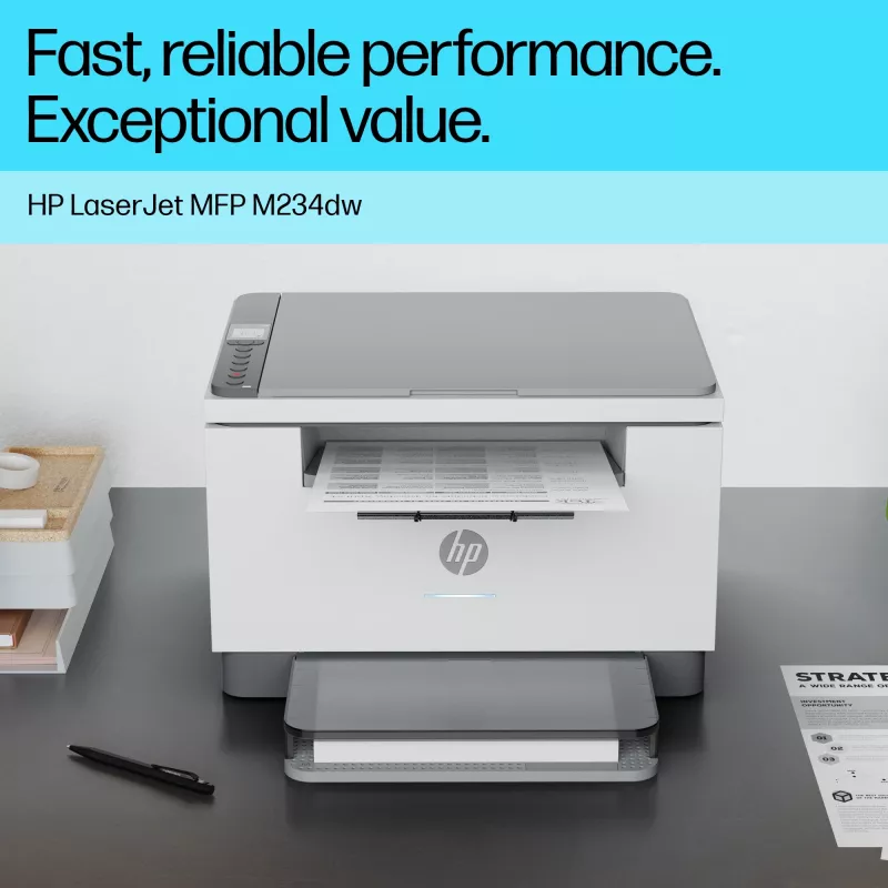 Daudzfunkciju lāzerprinteris HP LaserJet MFP M234dw — Melnbalts, A4, 29 lpp/min, Duplekss, Wi‑Fi, Ethernet
