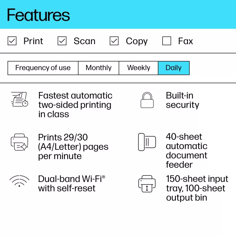 Daudzfunkciju lāzerprinteris HP LaserJet MFP M234sdw — Mono A4, 29 lpp/min, Duplekss, Wi‑Fi, Ethernet