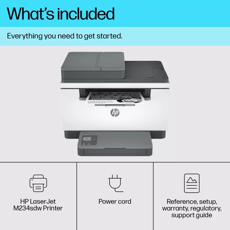 Daudzfunkciju lāzerprinteris HP LaserJet MFP M234sdw — Mono A4, 29 lpp/min, Duplekss, Wi‑Fi, Ethernet