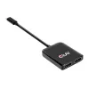 CLUB3D USB3.2 Gen2 Type-C (DP Alt-Mode) uz DisplayPort Divu Monitoru 4K60Hz M/F MST centrmezgls