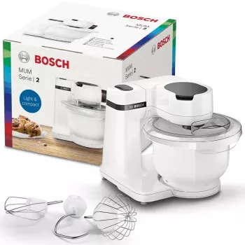 Virtuves kombains Bosch Serie 2 MUMS2AW00 — 700 W, 3,8 L bļoda, 4 ātrumi, balts