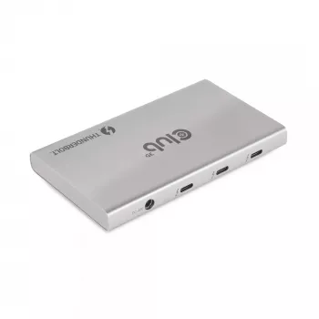 CLUB3D sertificēts Thunderbolt™4 portatīvais 5-in-1 centrmezgls ar Smart Power