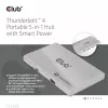 CLUB3D sertificēts Thunderbolt™4 portatīvais 5-in-1 centrmezgls ar Smart Power