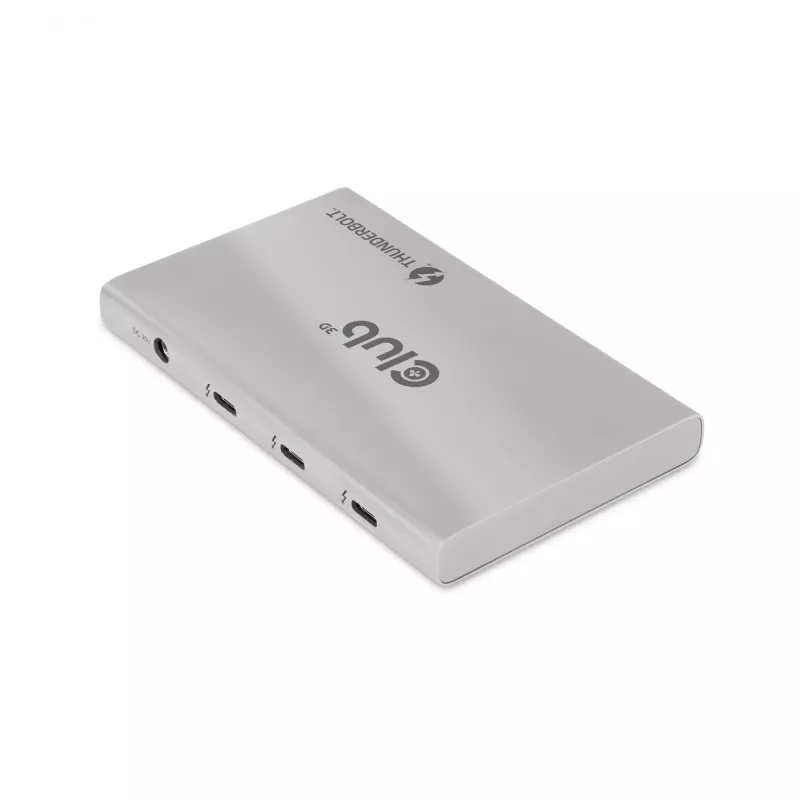 CLUB3D sertificēts Thunderbolt™4 portatīvais 5-in-1 centrmezgls ar Smart Power