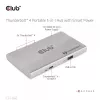 CLUB3D sertificēts Thunderbolt™4 portatīvais 5-in-1 centrmezgls ar Smart Power