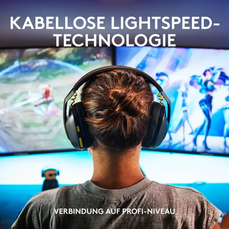 LOGITECH G435 Lightspeed bezvadu spēļu austiņas - Melna