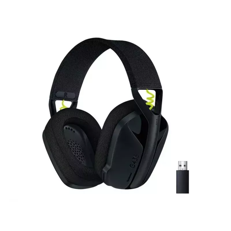 LOGITECH G435 Lightspeed bezvadu spēļu austiņas - Melna