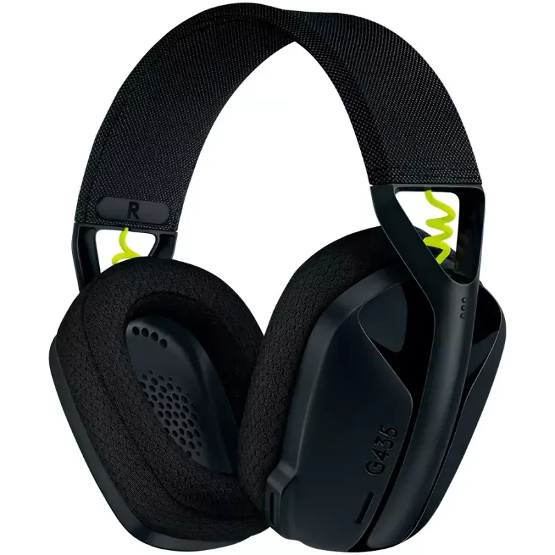 LOGITECH G435 Lightspeed bezvadu spēļu austiņas - Melna