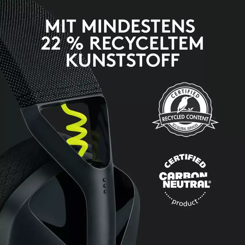LOGITECH G435 Lightspeed bezvadu spēļu austiņas - Melna