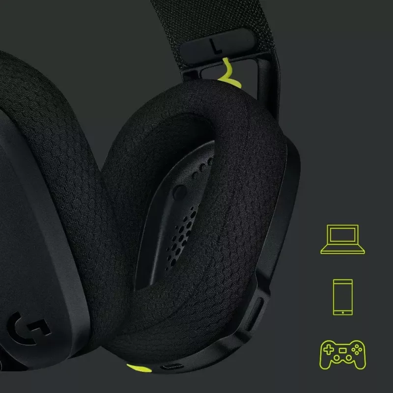 LOGITECH G435 Lightspeed bezvadu spēļu austiņas - Melna