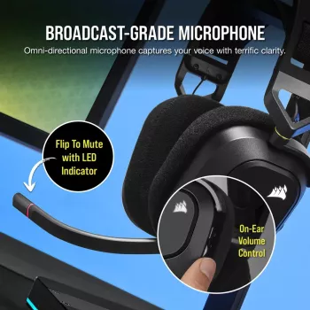 CORSAIR Gaming Headset HS80 RGB Wireless Carbon